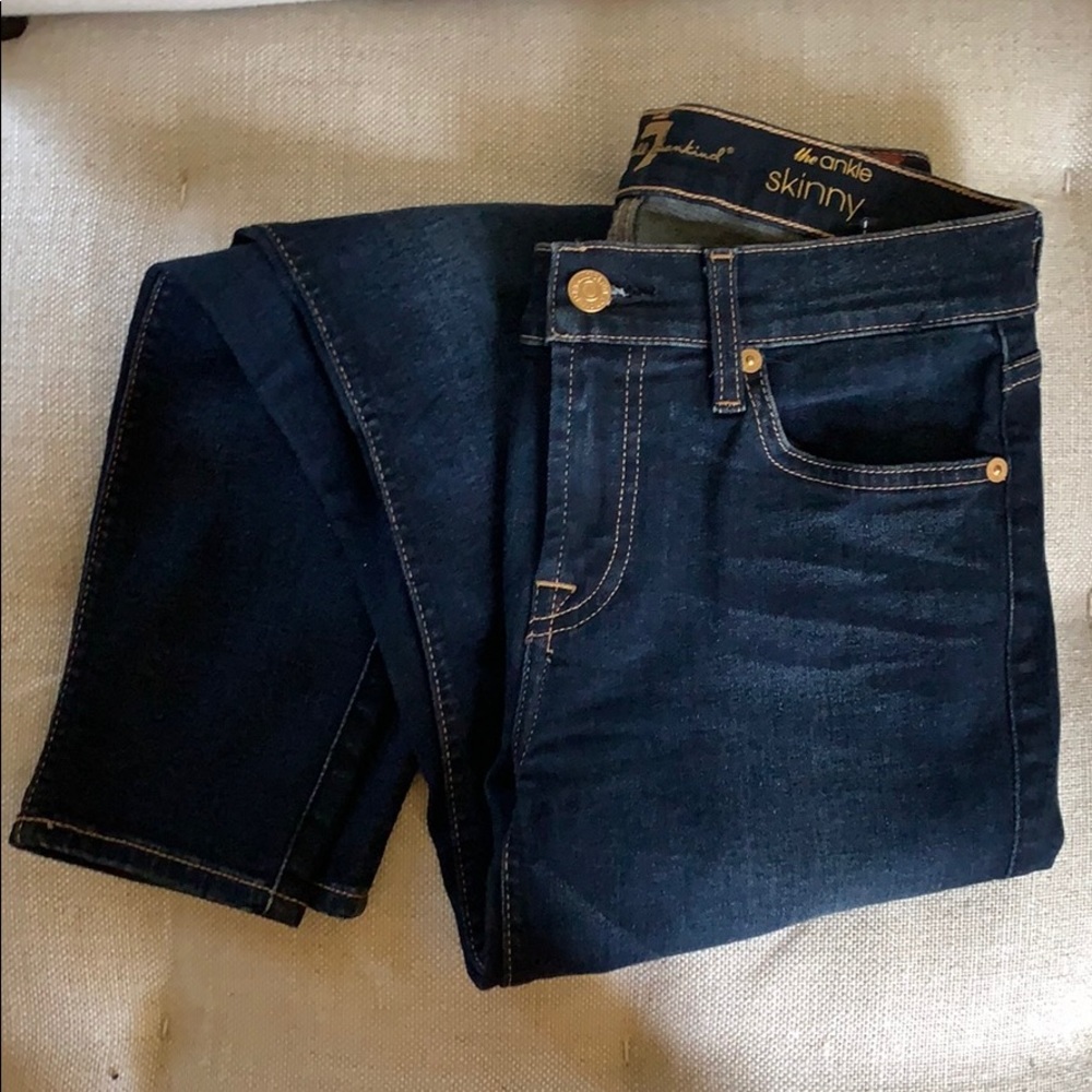 7 For All Mankind Dark wash jeans.